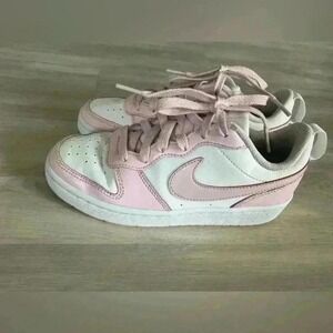 Nike Court Vision Low Pink White Kids Sneakers Shoes Size 4.5Y DQ0492-100